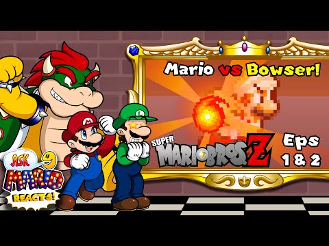 💥Super Mario Bros Z: Eps 1 & 2 Mario Vs Bowser!📺Ask Mario Reacts