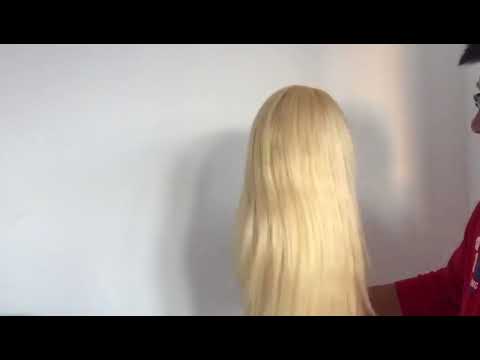 Platinum blonde full lace wig-Chinese virgin hair had been bleached to 613