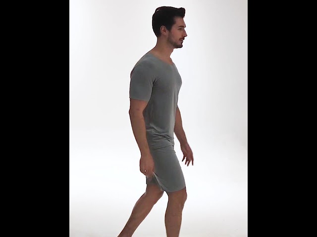 Vídeo relacionado con 2 Piezas Pantalones Cortos de Pijama para Hombre Verano Shorts Cintura ajustable de Modal con Bolsillos