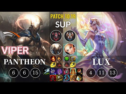 HLE Viper Pantheon vs Lux Sup - KR Patch 10.19