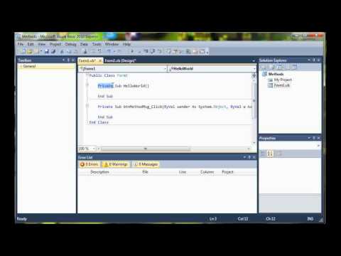 Visual Basic 2010 Tutorial 8 - Methods