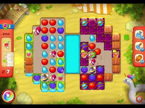 GardenScapes Level 2453 no boosters (14 moves)
