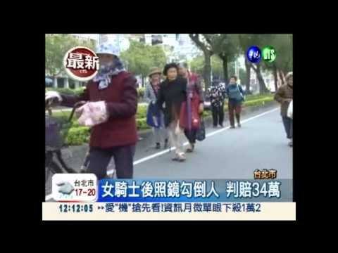 後照鏡勾倒人害摔傷 判賠34萬