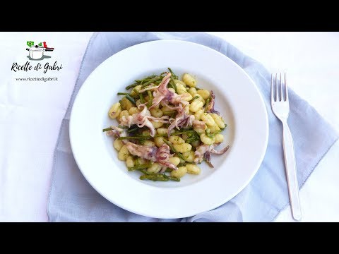 GNOCCHI RICETTA CANNAVACCIUOLO asparagi e ciuffetti di calamari RICETTA VELOCE - RICETTE DI GABRI