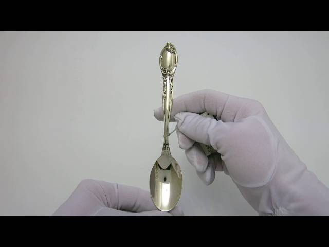 Десертная серебряная ложка 40лт Видеообзор