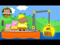 Peppa Pig Goes On A Digger BOAT Adventure Mr Bull Cleans The River Full Episodes 49 Mins