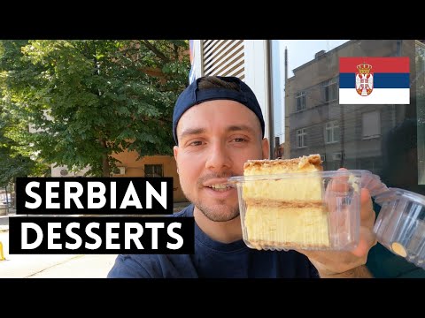 Trying FAMOUS SERBIAN DESSERTS! - Krempita & Reforma Torta