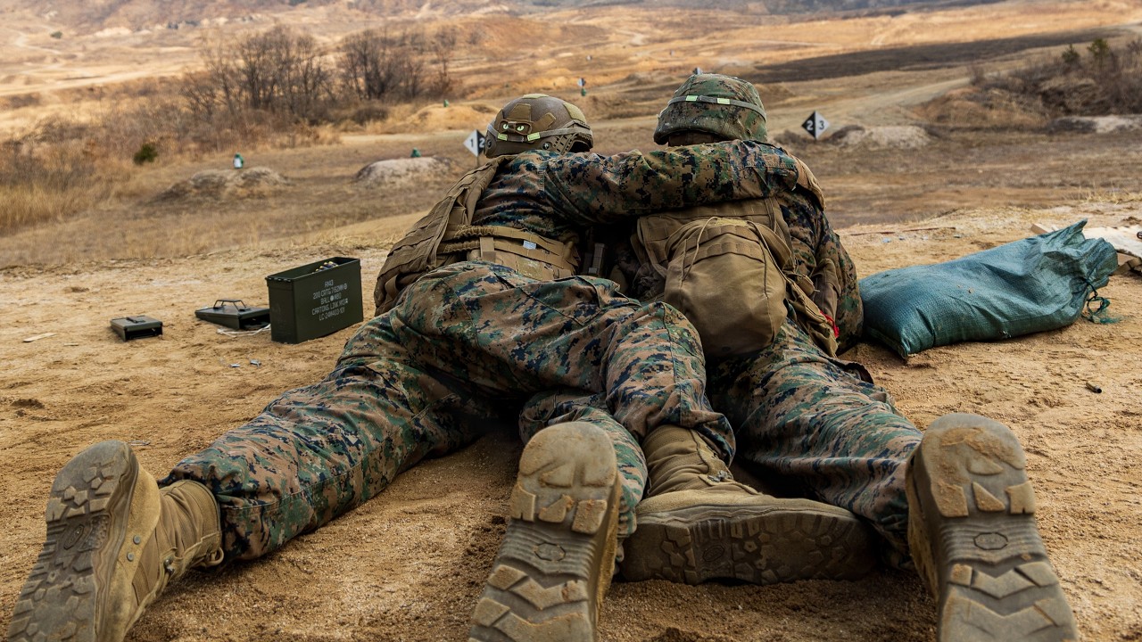 United States Marines Train with Crew Served Weapons in the Republic of Korea