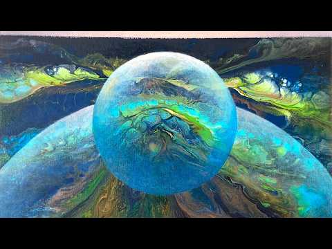 Acrylic Pouring with Hair Dryer | Stunning Pearl Cells & Lacing | Double Spheres for Depth