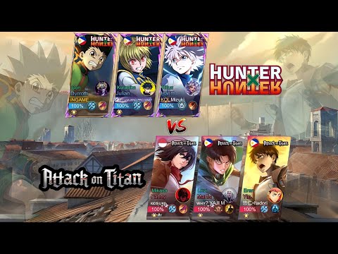 DYRROTH GON VS EREN TITAN YIN TEAM! HUNTER X HUNTER VS ATTACK ON TITAN - WHO WILL WIN? MLBB