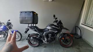 Primeira Haojue DL 160 com suporte de bau forteck e bau icebras, tirando algumas dúvidas!