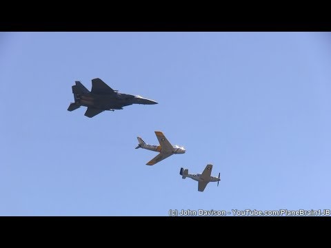 2017 Wings Over Wayne Airshow - 4th FW Review Flight (F-15E, F-86, & P-51)