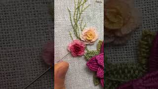 For Beginners: Easy 3D Rose Embroidery Tutorial with Simple Cast-On Stitch