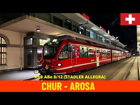 Führerstandsmitfahrt Chur - Arosa (Arosabahn, Rhätische Bahn - Schweiz) Sicht des Lokführers in 4K