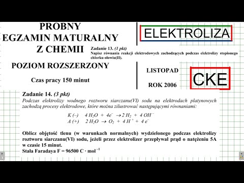 ZADANIE 13 I 14 CKE 2006 LISTOPAD ELEKTROLIZA. #chemia #chemistry