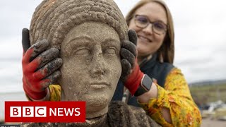 ‘Astounding’ haul of Roman sculptures discovered under HS2 building site - BBC News