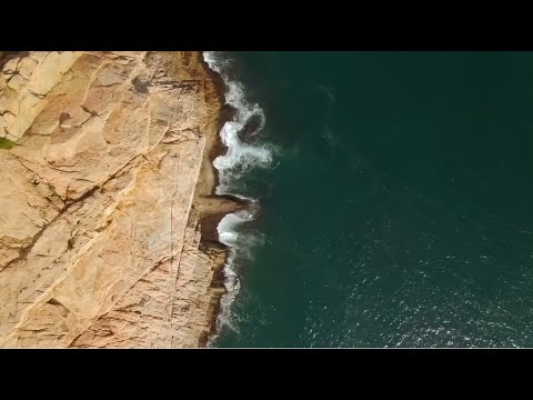 Sea waves & beach drone video