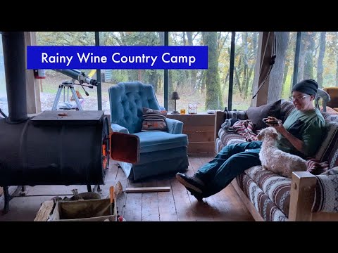 Rainy solo 4Runner camping in Oregon's wine country and hiding out in a cozy cabin