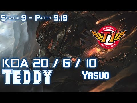 SKT T1 Teddy YASUO vs EZREAL ADC - Patch 9.19 KR Ranked