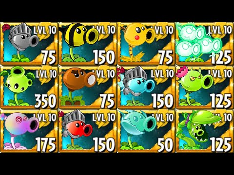 Plants VS. Zombies 2 Mod Jurassic Buckethead VS All Pea Plants Power-Up! WIN The Game!