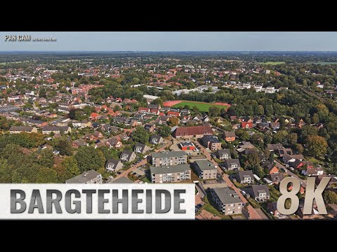 Bargteheide, Germany:  Südring, Stadtblick - Aerial Pan - Luftpanorama - 4K/8K - 0535