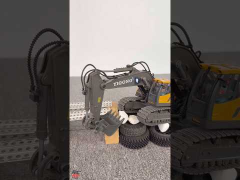 Realistic Excavator x TOYOTA Hilux WPL C64-1 🚙🔥 | 1:12 Scale Obstacles Challenge #rc #rccar #fyp