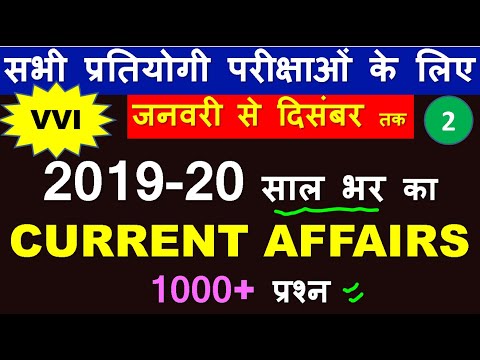 Yearly Current affairs 2019 / 2019 का पूरा करंट अफेयर / January to December 2019 current affairs