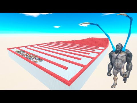 Escape From King Khung - Last Survivor - Zigzag Course | Animal Revolt Battle Simulator