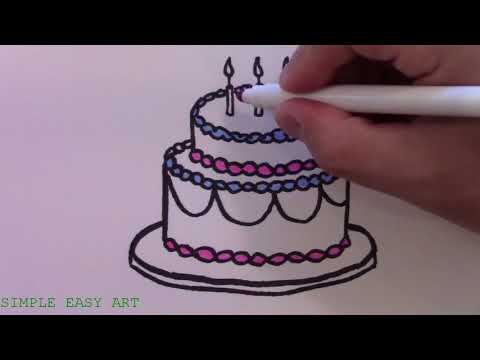 How To Draw A Cute Birthday Cake
