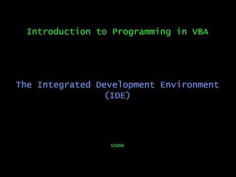 Introduction to Programming in VBA - The IDE - 1.1