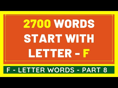 2700 Words That Start With F #8 | List of 2700 Words Beginning With F Letter [VIDEO]