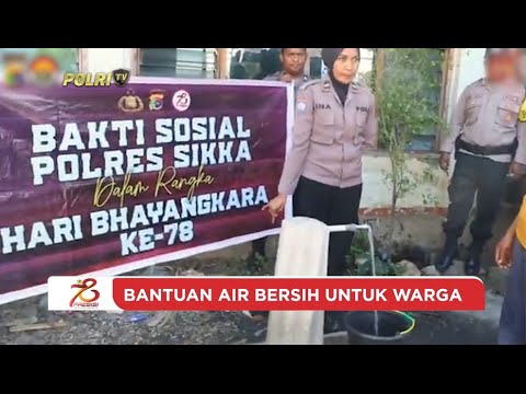 POLRES SIKKA SALURKAN BANTUAN AIR BERSIH