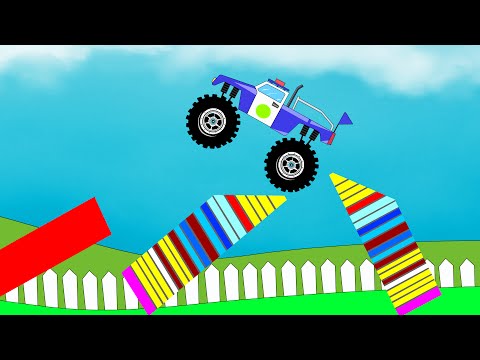 Police monster trucks - Monster trucks - Monster Trucks For Children - Trucks Cartoon