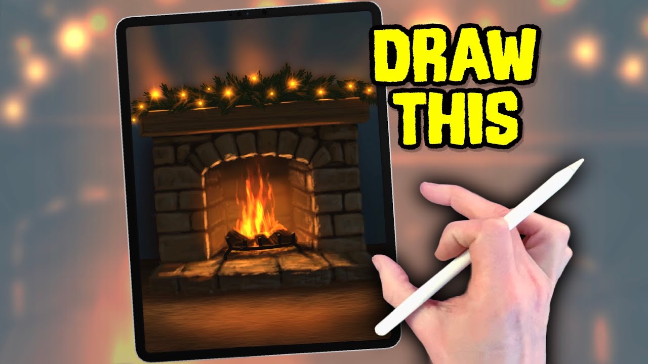 PROCREATE Fireplace Drawing Tutorial - in EASY steps