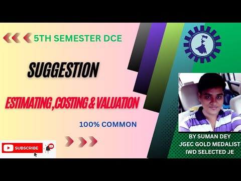 SUGGESTION  OF ESTIMATING,COSTING & VALUATION (CEPC 502) | WBSCTE | 5TH SEMESTER 2025 | 3RD YEAR