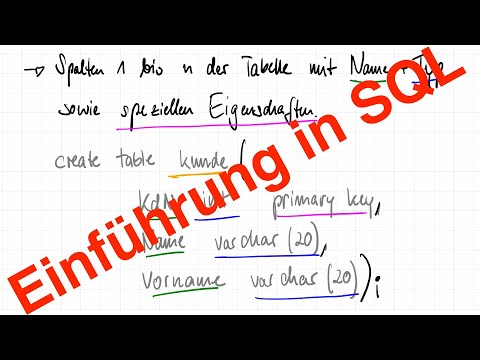 Tabellen in SQL anlegen | Datenbanken