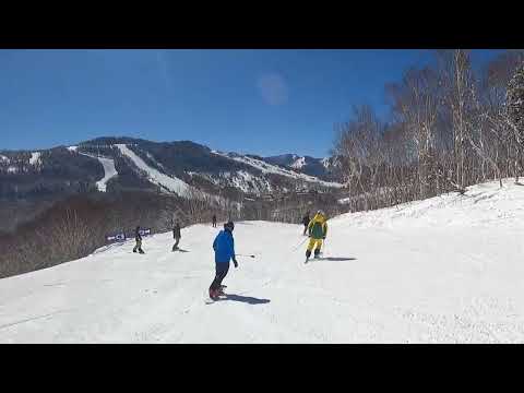 2022/3/19 焼額山スキー場、絶景のパノラマコースを一番上から下まで滑ってみました。