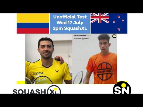 SQUASH TEST MATCH | COLOMBIA v NZ | Juan Vargas v Lwamba Chileshe