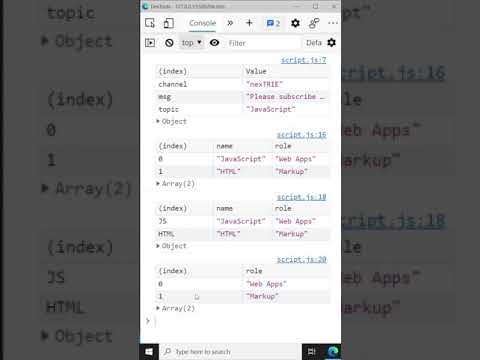 Console Table For Objects Javascript Tutorial For Beginners