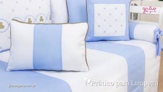 Almofada Retangular Elegance Teddy Azul | Ref: 59195