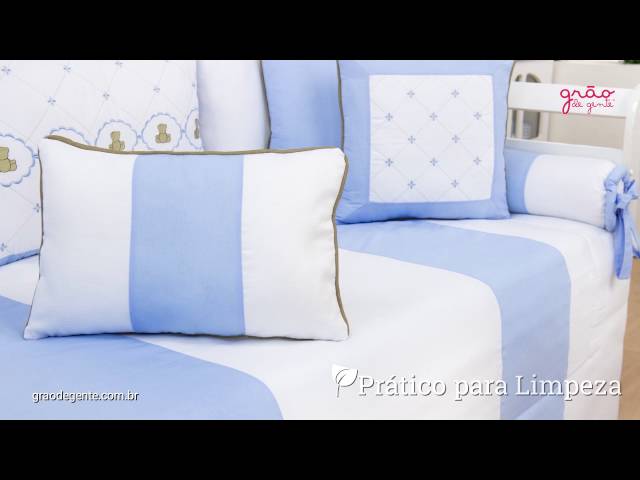 Almofada Retangular Elegance Teddy Azul | Ref: 59195