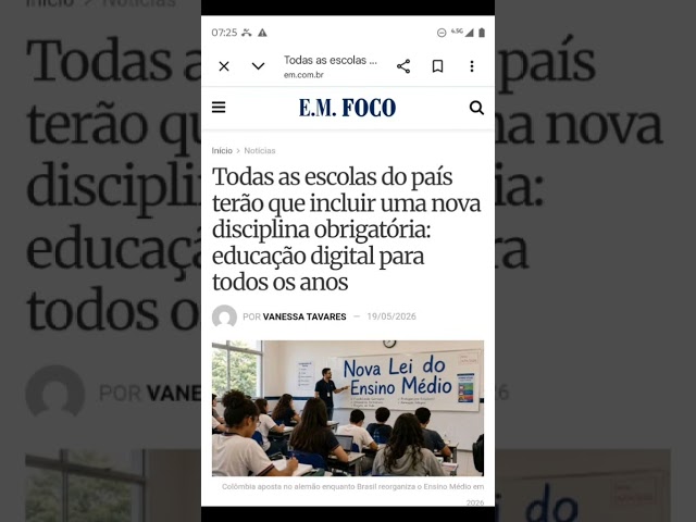 Todas as escolas do país devem incluir Educação Digital