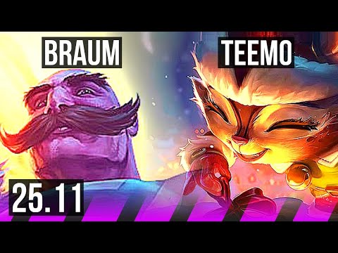 BRAUM & Senna vs TEEMO & Twitch (SUP) | KR Master | 25.11