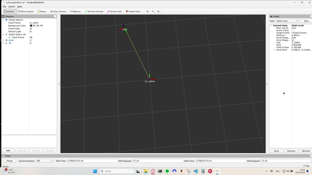 🚀 Forward Kinematics of a Differential Drive Robot using ICR | RViz Visualization 🤖