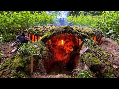 How to build HOUSE UNDERGROUND 7 DAYS in the forest. My BEST BUSHCRAFT DUGOUT EVER. Survival Camping