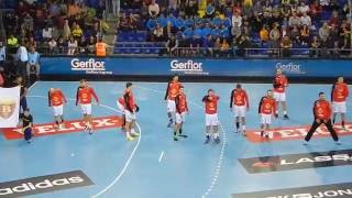 FC Barcelona Lassa vs HC Vardar intro plus close up on Kire Lazarov