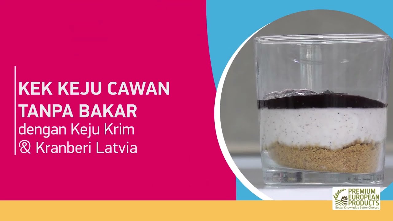 Cawan cheesecake tanpa bakar dengan keju krim & cranberry latvian (malay)