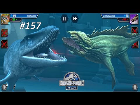 Mosasaurus vs Geolasmosaurus | Jurassic world the game | Dinosaurs Battle - #157 |Dinosaurs Fighting