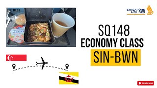 SINGAPORE AIRLINES (SQ148) | Singapore to Brunei Airport in ECONOMY CLASS | B737 MAX 8 | [4K]