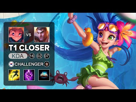 T1 Closer Zoe Mid vs Jayce - KR Challenger Patch 10.22